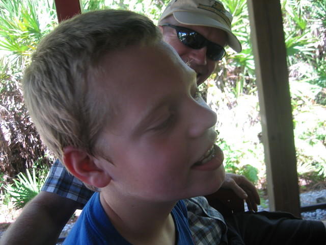 Dan and Samuel on the train at Gatorland.