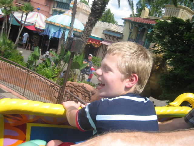 Aladdin's Magic Carpets.  Samuel loved this ride too! 

He also loved Splash Mountain and the Haunted Mansion but I didn't get pictures of those!