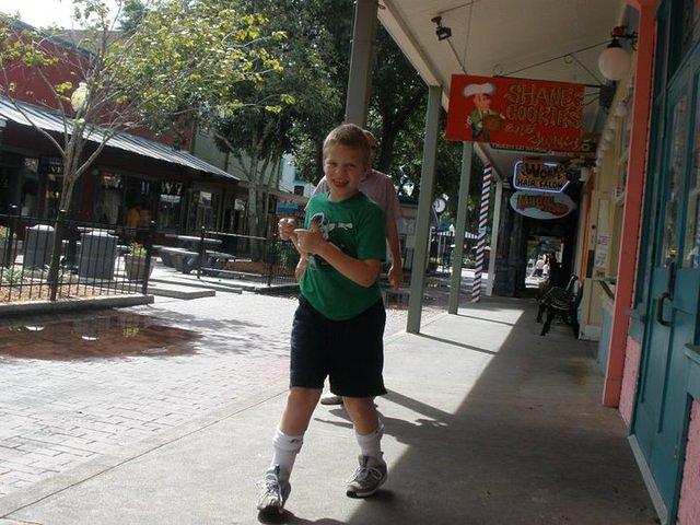 Walking around Old Town in Kissimmee.  It was early in the day so not much was happening.