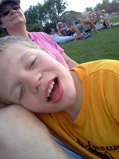 Enjoying the outdoor concert.