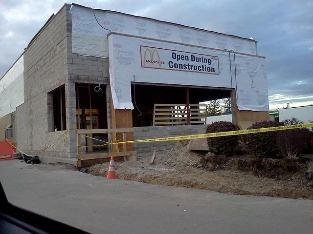 Surprisingly, this McDonalds in NW Indiana was still open for Drive-Thru business!