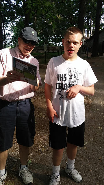 Checking the map so we don't get lost!