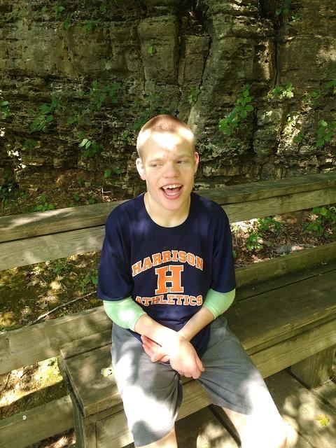 Samuel at Clifty Falls State Park. Don't let the smile fool you -- he was not excited about all the steps at this park!