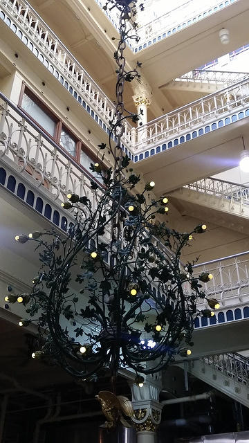 Chandelier in the brewery.