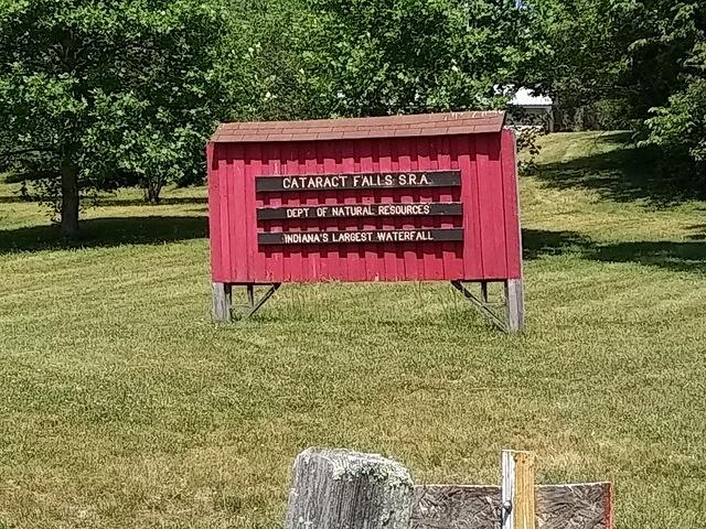 Cataract Falls Recreation Area. Largest volume of water waterfall in Indiana.