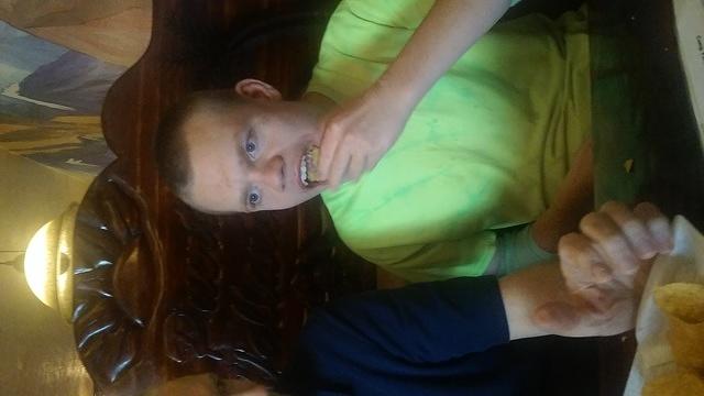 Enjoying the after hike meal.