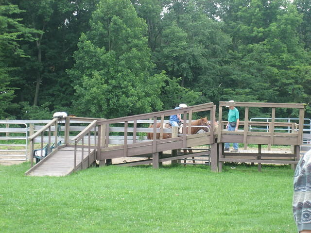 They had 2 horse-back riding pens.