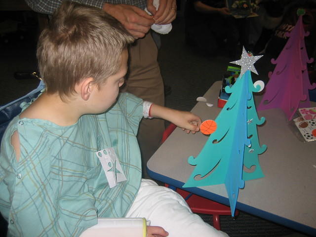 Crafting his Christmas Tree!