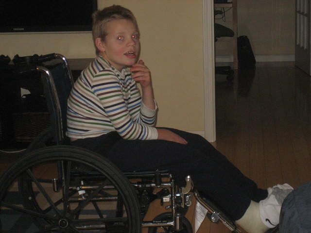 Looking pensive. Really, he was probably giving me "the look" because I interrupted The Wiggles.