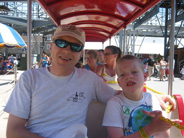 Dan and Samuel on the train.