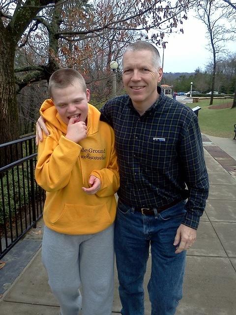 Dan and Samuel at Vulcan Park and Museum in Birmingham.