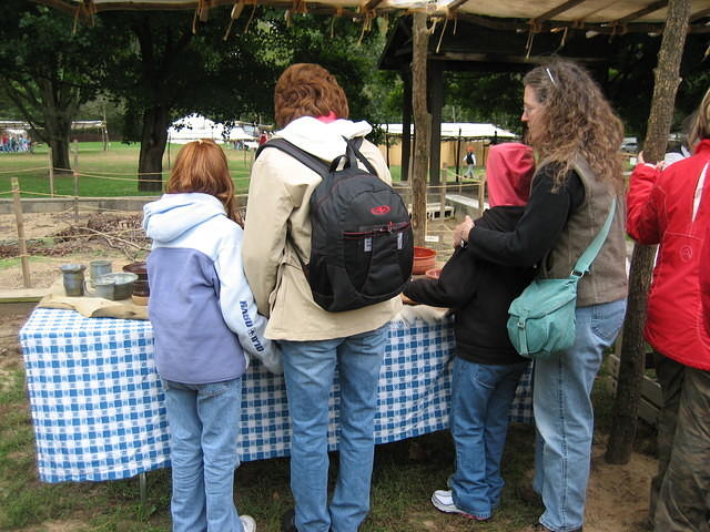 Looking at the wares.