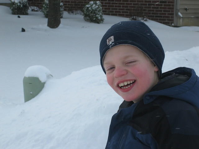 Having fun in the snow.