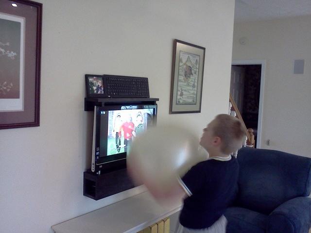 Samuel likes to use a big mouse!