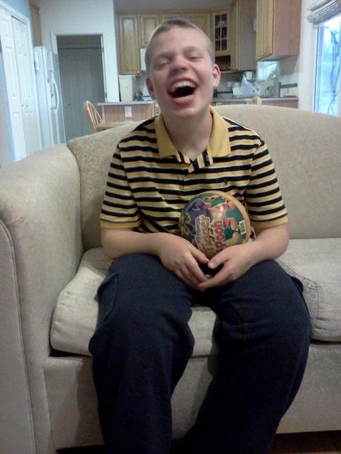 Shirt from Aunt Ania -- his new favorite!