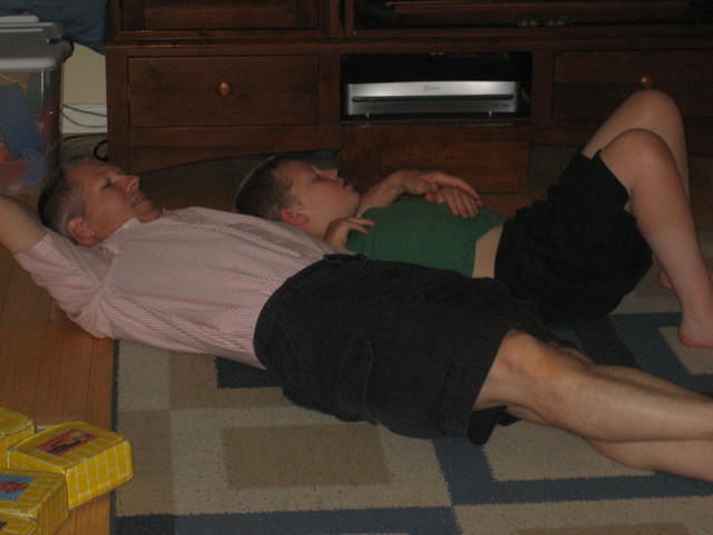 Dan and Samuel watching old episodes of The Rockford Files.