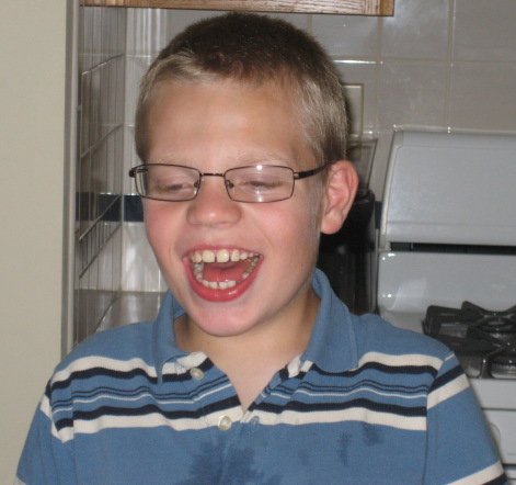 Samuel wearing his glasses!