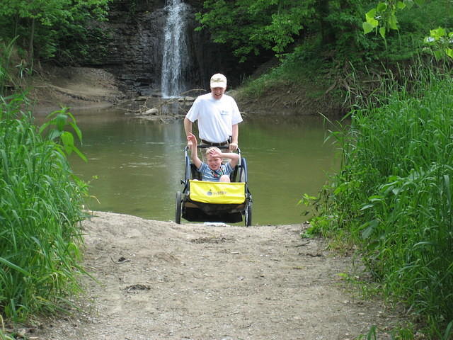 Samuel and Dan at the waterfall.
