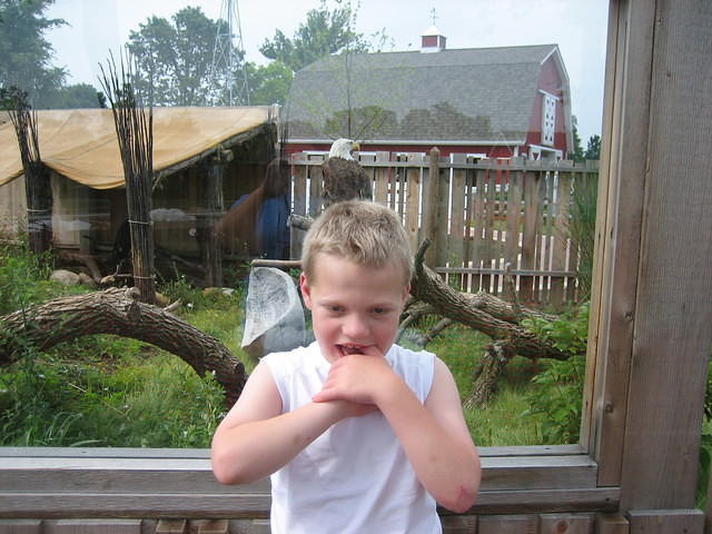 In front of the Bald Eagle Exhibit