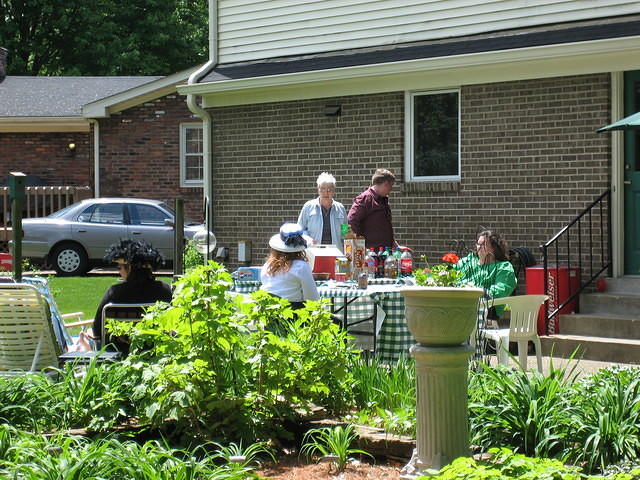 The outside part of the party.