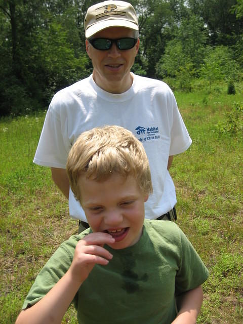 Near the end! Samuel is happy that he made it!