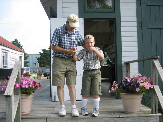 Dan and Samuel at the Michigan Maritime Museum.