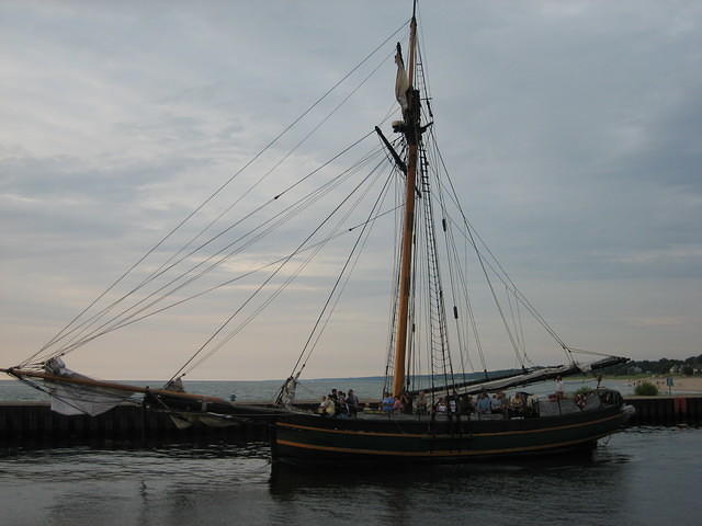 The Friends Good Will ship heading out for the sunset cruise.