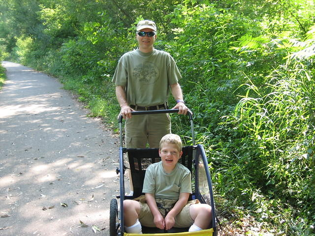 Dan and Samuel at the beginning of the trail.