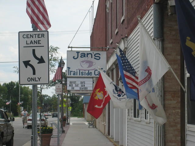 We ate lunch in Gobles, MI at Jan's cafe 13 miles into the Kal-Haven trail.
