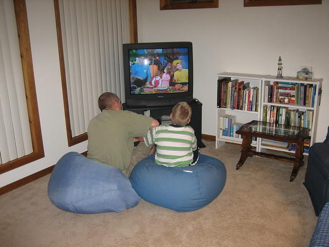 Taking a break to watch The Wiggles.