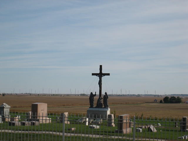 Fowler Ridge Wind Farm in the distance. Not yet operational.