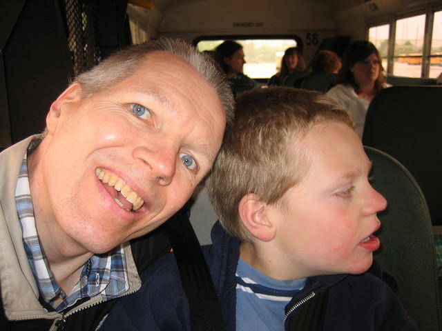 Dan and Samuel on the school bus.