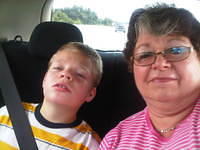 Samuel likes having someone riding in the backseat with him!