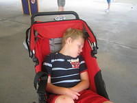 Samuel taking a power nap early (while waiting for the Ferry to take us to the park) so he'll be raring to go the rest of the day.