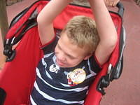 Samuel celebrating being at Walt Disney World!