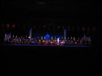 Hard to see but we're in the Hall of Presidents.  They were awesome!  We were in the back row.  Samuel took his afternoon nap during this show.