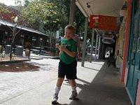 Walking around Old Town in Kissimmee.  It was early in the day so not much was happening.