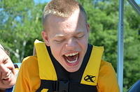 He also went to overnight Camp for the first time ever! He attended Camp Riley at Bradford Woods (run through Riley Hospital for Children). It was AWESOME! Samuel had a wonderful time! Kathy had a good time also after about 24 hours of worry! :-)