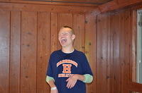 Samuel in his cabin - I think he ruled the week!