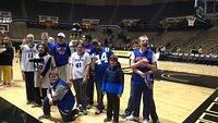 2016 Foundations Basketball Team on the court at Purdue's Mackey Arena!