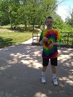 Samuel enjoying the Upper Falls overlook.