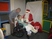 Visiting Santa at the Hospital Christmas Party.