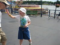 Samuel enjoyed walking the Boardwalk.