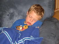 Samuel sleeping in the recliner by himself for the first time!