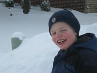 Having fun in the snow.