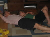 Dan and Samuel watching old episodes of The Rockford Files.