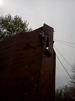 The climbing wall!  Samuel didn't do this but look how high P is!