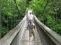 Samuel and Dan on the suspension bridge.