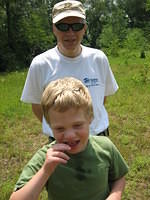 Near the end! Samuel is happy that he made it!