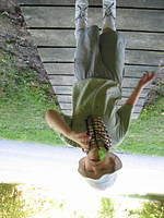 Samuel stomping on the small bridge